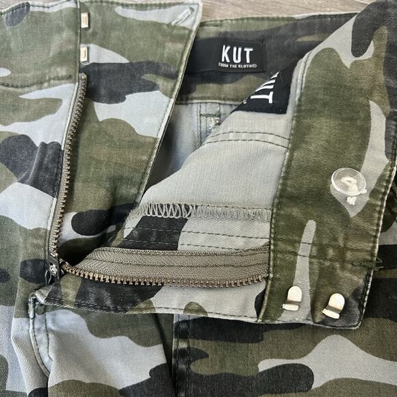 Kut From The Kloth Pants Women's Sz 8 Camo Reese Ankle Straight Leg Distressed - Picture 7 of 10